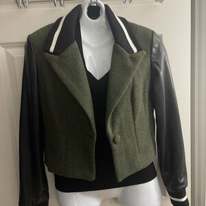 7 For All Mankind Olive and Black Blazer